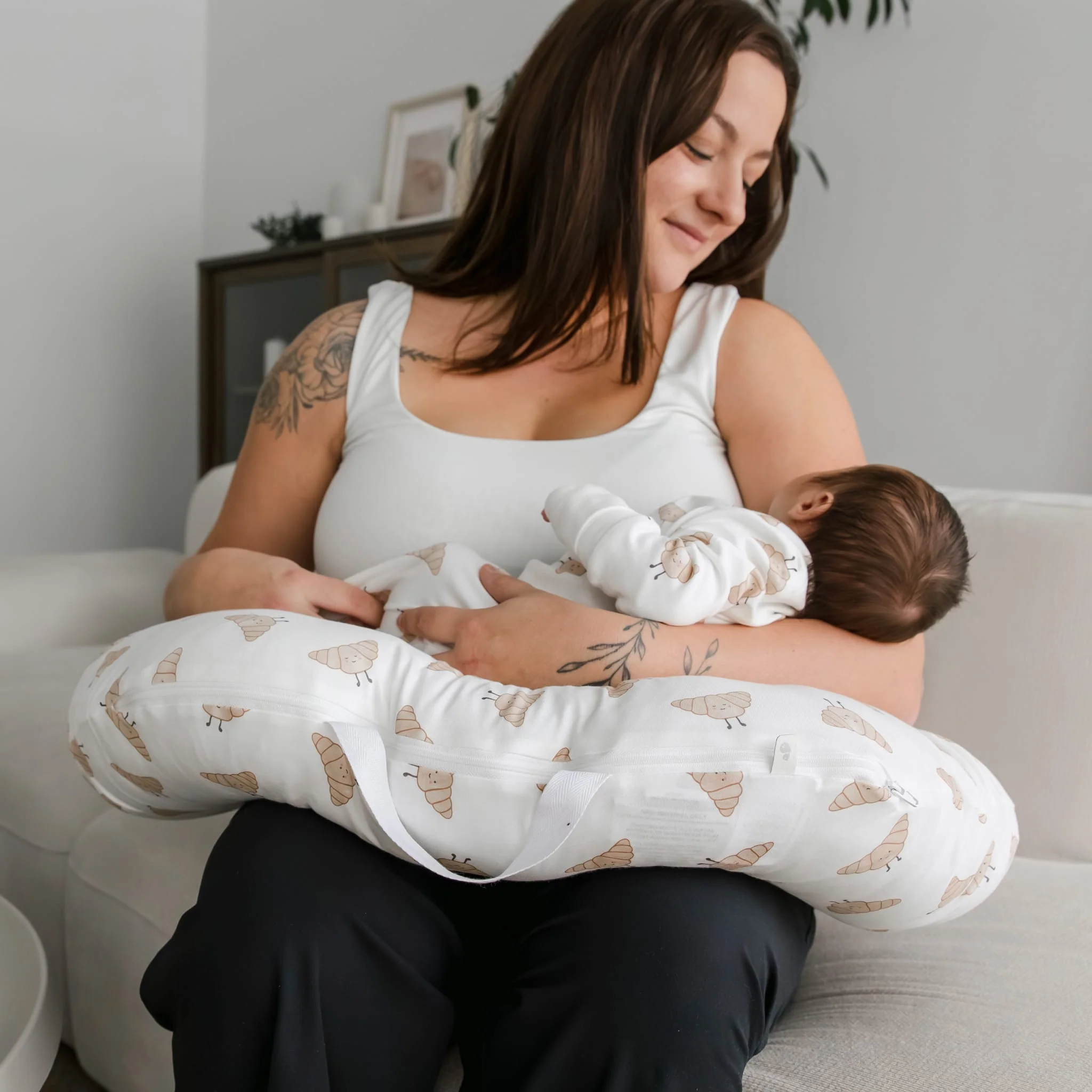 Coussin d'Allaitement Bambou - Croissants - Image 2