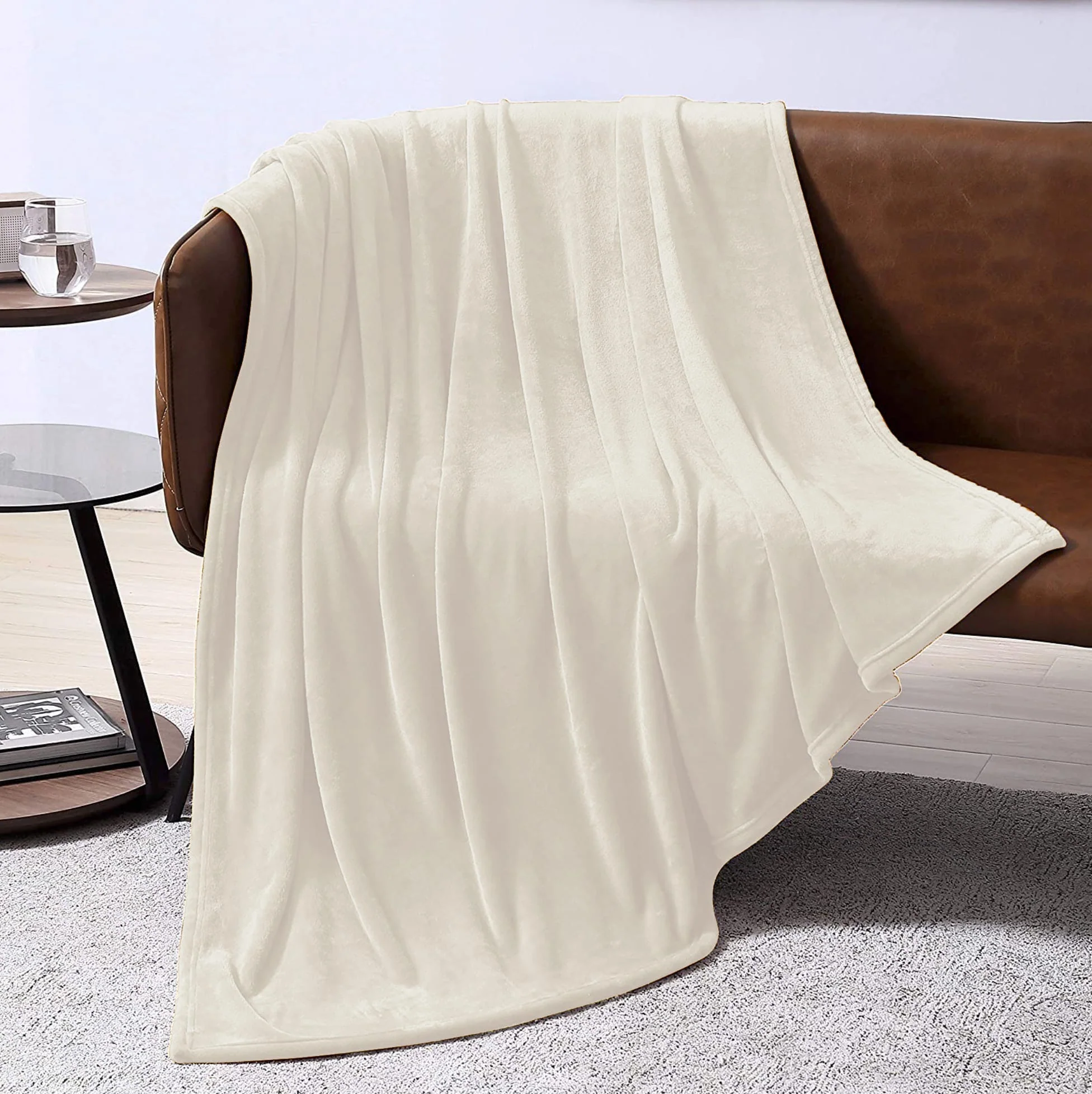 Couverture 80x88 Peluche Crème - Image 3
