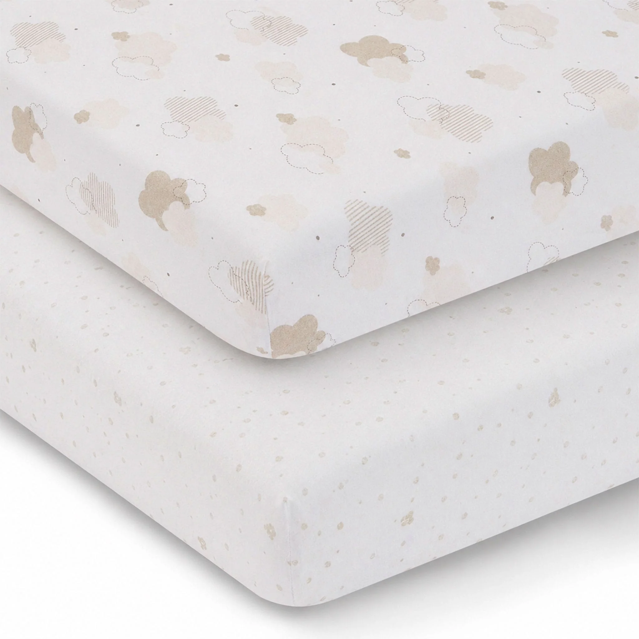 Draps Contour en flanelle pour Couchette (2) - Beige