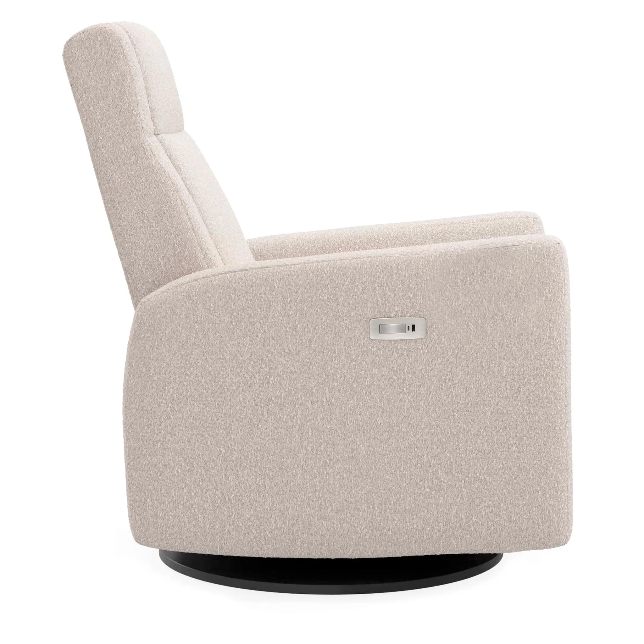 Fauteuil Berçant et Pivotant Nelly - Beyond Sheep Vanille / Noir avec Mécanisme Électrique - Image 2