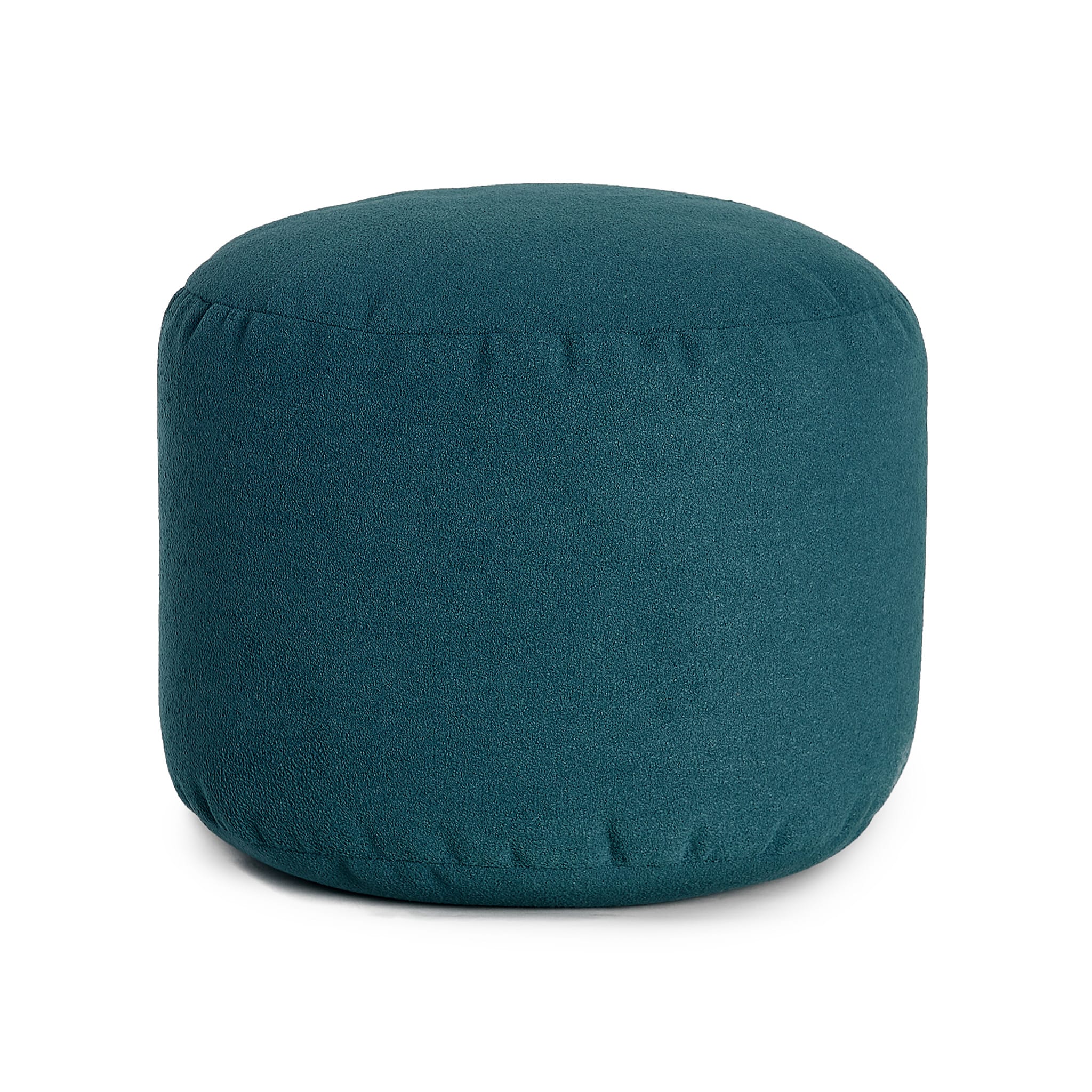 Pouf Repose-Pieds Rond - Bleu Agave